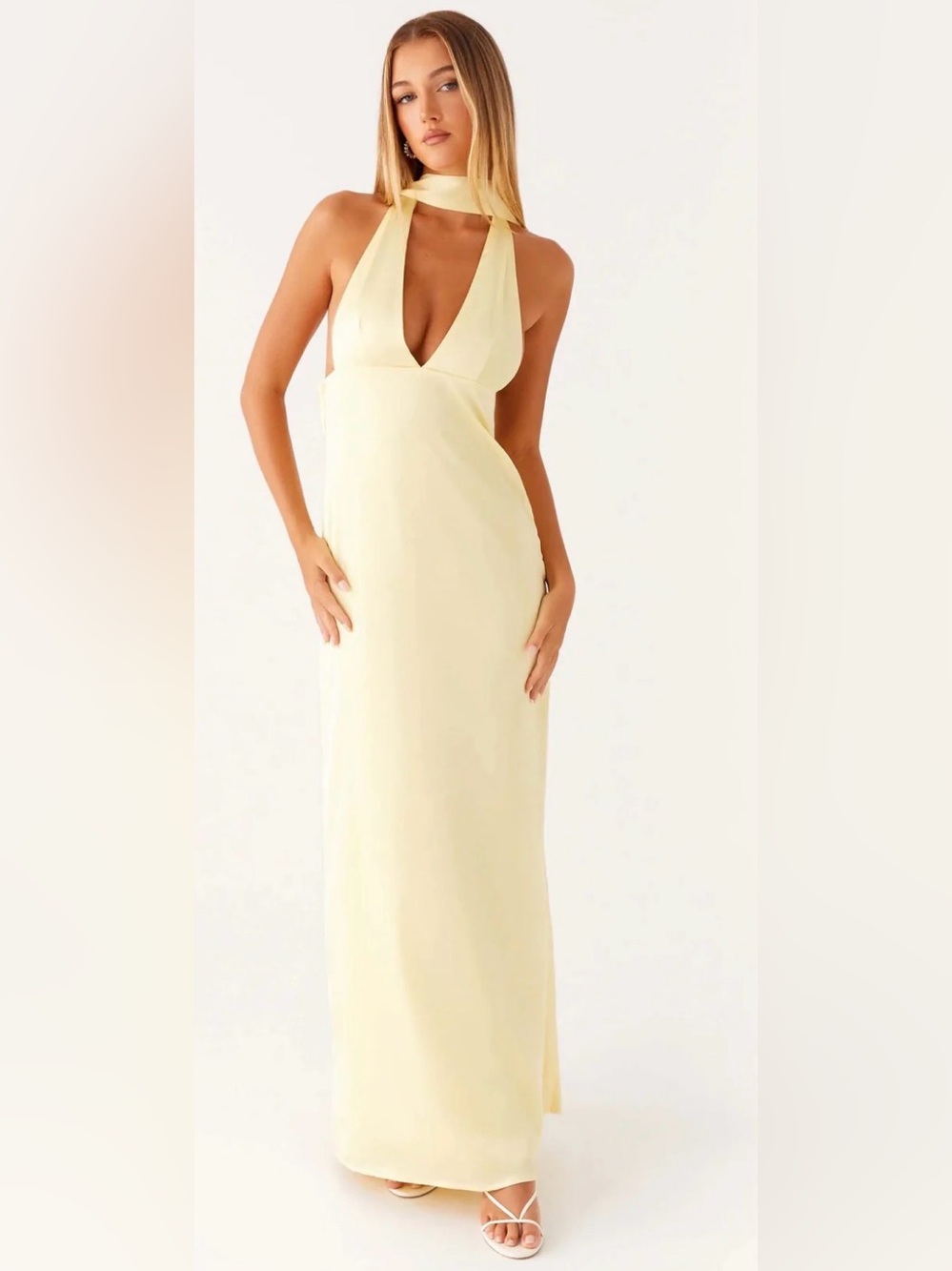 Chic Halter Maxi Dress Sz M New
